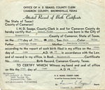 [People] Document, Samuel James Klahn's birth certificate