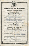 [People] Document, Samuel James Klahn's certificate of baptism