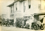 [Brownsville] Photograph of Brownsville Fire Department firefighters posing on a fire truck