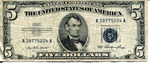 [Currency] Photograph of a $5 dollar bill, 1953