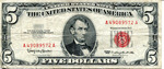 [Currency] Photograph of a $5 dollar bill, 1963