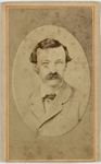Man with generous mustache, half length, facing forward, front by A. Parker
