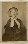 Woman in bonnet and collar bow, front