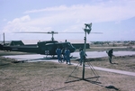 Photograph of helicopter bringing wounded from battle by Cayetano E. Barrera