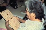Older woman playing Bingo