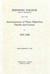 EC Announcement of Plans, Objectives, Faculty and Courses 1927-1928