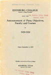 EC Announcement of Plans, Objectives, Faculty and Courses 1929-1930