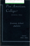 PAC Evening School Bulletin 1954-1955