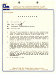 Memo from Mayor William Card to Dr. Stanley Fisch: 1996-08-15