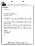 Letter from Mayor William Card to Dr. Alex Feigl: 1997-12-18