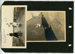 [Johnson] Photograph of Boys on Horseback and Boy Climbing a Railcar Ladder