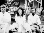 [Edinburg] Photograph of Three Teenagers and James Edwards' Home