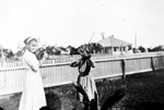 [Edinburg] Photograph of Susie Edwards and Young Girl with Violin