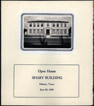 Invitation to opening ceremony of the new Sharyland building and photographs of the first turn of the dirt at the site by Shary Organization
