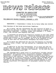 Agriculture News Release - 1979-02-01 by United States. Congress. House. Committee on Agriculture and E. De la Garza