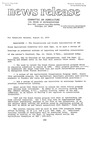 Agriculture News Release - 1979-08-21 by United States. Congress. House. Committee on Agriculture and E. De la Garza