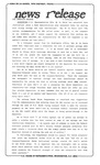 News Release - 1989-02-06 by E. De la Garza