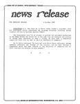 News Release - 1989-10-06 by E. De la Garza