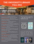 Fall 2022: Library resources to get you started by Raquel Estrada