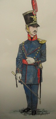 "Mexican Army Mounted soldier drawing" by Manuel Hinojosa