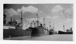 [Port of Brownsville] Photograph of four ships in Port of Brownsvile Channel, Monbaldo and Anubis