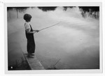 [People] Photograph of child fishing with makeshift rod