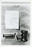 [Edinburg] Photograph of Redwood Gavel and Letter