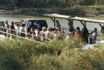 [Los Ebanos] Photograph of Individuals Standing on Ferry Boat