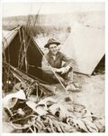 [Brownsville] Photograph of Soldier Sitting in Camp