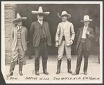 [Military] Photograph of Four Men Wearing Cowboy Hats