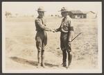 [Military] Photograph of a Young Cavalry Soldier Shaking Hands of Officer