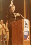 [Harlingen] Photograph of Ted Kennedy Waving From Podium