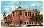 Postcard, Brownsville - Market Square and city building by Curt Teich & Co. and Robert Runyon