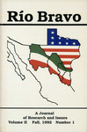 Rio Bravo: A bilingual journal of international studies Fall 1992 v.2 no.1 by Robert M. Salmon and Victor Zuniga