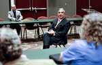 [PUF Check] Photograph of Chancellor Francisco Cigarroa, MD,  presenting 1st PUF check - 03