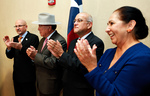 [PUF Check] Photograph of Chancellor Francisco Cigarroa, MD,  presenting 1st PUF check - 06