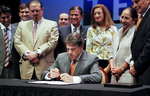 [PST] Photograph of ceremonial signing of Senate Bill 24, Project South Texas - 13 by University of Texas at Brownsville