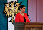 [Scholastic Excellence] Photograph of Teri Alarcon Speaking at Ceremony by University of Texas at Brownsville and Paul Chouy